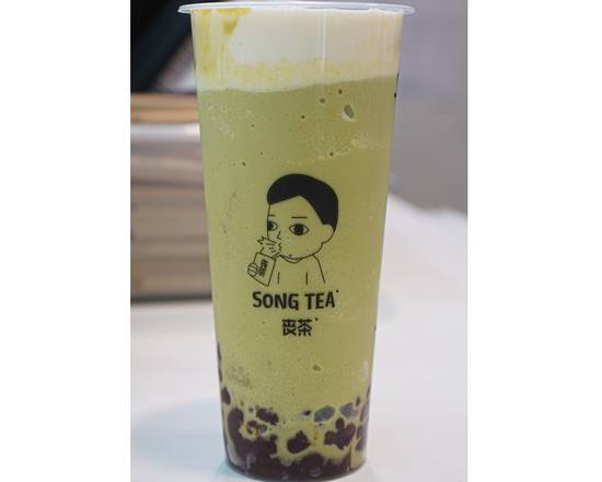 Matcha Red Bean Slush with Cheese Cap 抹茶红豆奶盖